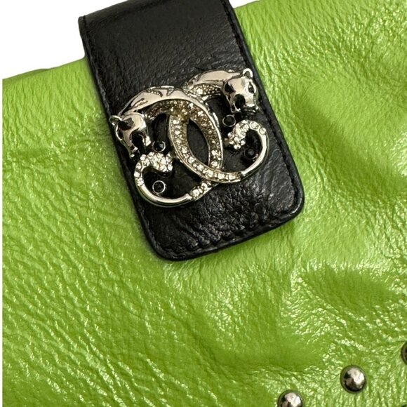 Sharif Studio Handbag Crossbody Clutch Conversion Wristlet Lime Green Colorblock - Picture 3 of 12